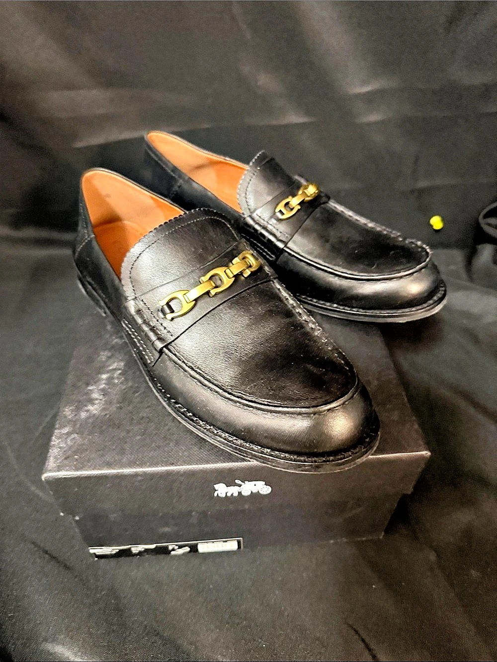 Coach G2359 Leather Loafers Black US 8B